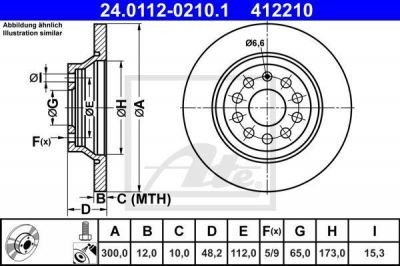 ATE 24.0112-0210.1 тормозной диск на VW GOLF ALLTRACK (BA5)