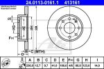 ATE 24.0113-0161.1 Диск торм. пер. Opel Astra, Corsa A, B, Vektra A