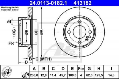 ATE 24.0113-0182.1 тормозной диск на SKODA FELICIA I Fun (797)