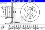 ATE 24.0116-0110.1 Диск торм. зад. MB Sprinter, LT 28-46