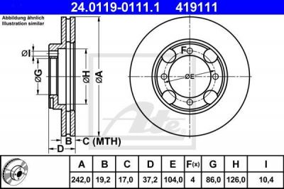 ATE 24.0119-0111.1 тормозной диск на HYUNDAI LANTRA II Wagon (J-2)