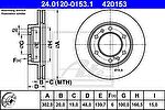 ATE 24.0120-0153.1 тормозной диск на TOYOTA LAND CRUISER (_J6_)