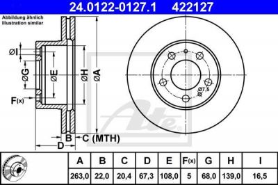 ATE 24.0122-0127.1 тормозной диск на VOLVO 240 Kombi (P245)