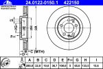 ATE 24.0122-0150.1 Диски торм.VW GOLF IV,BORA/SKODA OCTAVIA (280x22) вентилируемые