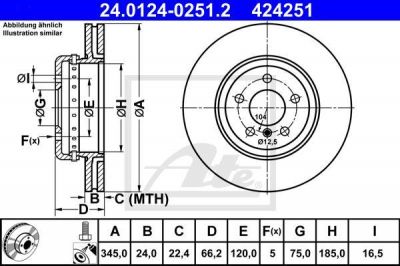 ATE 24.0124-0251.2 тормозной диск на 4 Gran Coupe (F36)