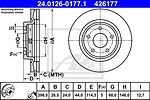ATE 24.0126-0177.1 тормозной диск на NISSAN X-TRAIL (T31)