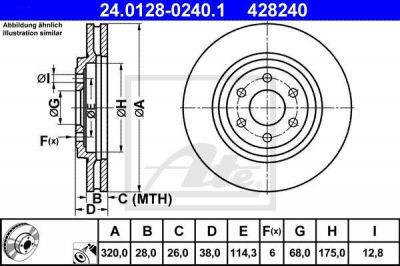 ATE 24.0128-0240.1 тормозной диск на NISSAN NAVARA (D40)