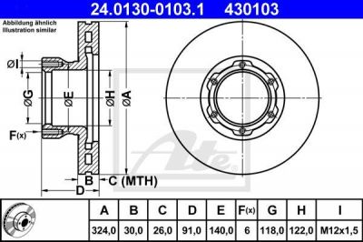 ATE 24.0130-0103.1 тормозной диск на MERCEDES-BENZ T2/LN1 фургон/универсал