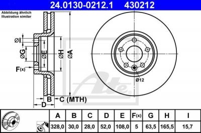 ATE 24.0130-0212.1 Диски торм.VOLVO XC60 08-