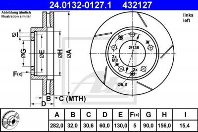 ATE 24.0132-0127.1 тормозной диск на PORSCHE 928