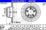 ATE 24.0134-0102.1 тормозной диск на PORSCHE 911 (996)