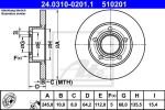 ATE 24.0310-0201.1 тормозной диск на SKODA SUPERB (3U4)