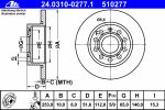 ATE 24.0310-0277.1 Диски торм.зад.AUDI A3/VW GOLF V/SEAT 2003=> (POWER DISC)