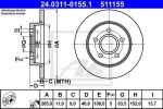 ATE 24.0311-0155.1 Диск тормозной 24.0311-0155.1