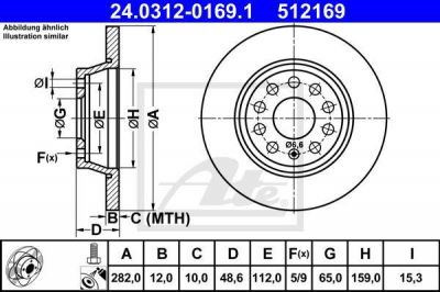 ATE 24.0312-0169.1 тормозной диск на VW PASSAT Variant (3C5)