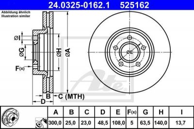 ATE 24.0325-0162.1 тормозной диск на FORD C-MAX (DM2)