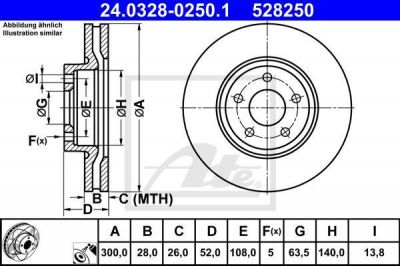 ATE 24.0328-0250.1 тормозной диск на FORD MONDEO IV седан (BA7)