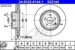 ATE 24.0332-0144.1 тормозной диск на MERCEDES-BENZ GLK-CLASS (X204)