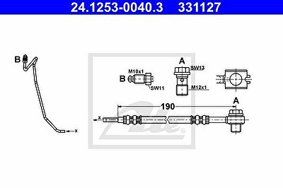 ATE 24.1253-0040.3 тормозной шланг на SKODA SUPERB (3U4)