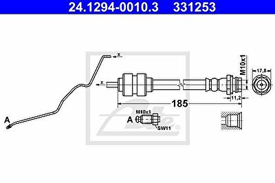 ATE 24.1294-0010.3 тормозной шланг на FORD MONDEO IV седан (BA7)