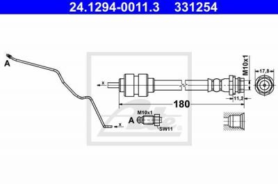 ATE 24.1294-0011.3 тормозной шланг на FORD MONDEO IV седан (BA7)