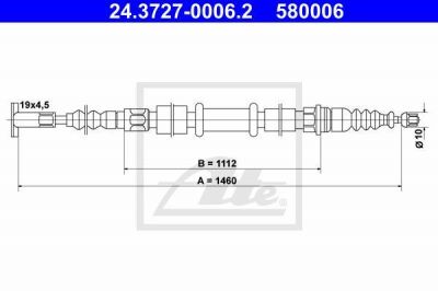 ATE 24.3727-0006.2 трос, стояночная тормозная система на FIAT TIPO (160)