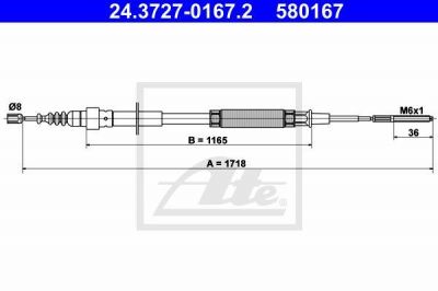 ATE 24.3727-0167.2 трос, стояночная тормозная система на VW PASSAT Variant (3A5, 35I)