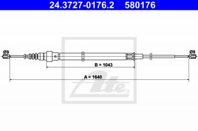 ATE 24.3727-0176.2 трос, стояночная тормозная система на SEAT IBIZA IV (6L1)