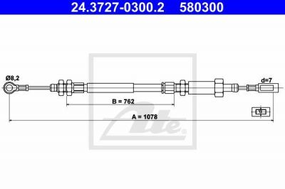 ATE 24.3727-0300.2 трос, стояночная тормозная система на FIAT DUCATO фургон (244)