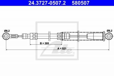 ATE 24.3727-0507.2 трос, стояночная тормозная система на FIAT UNO (146A/E)