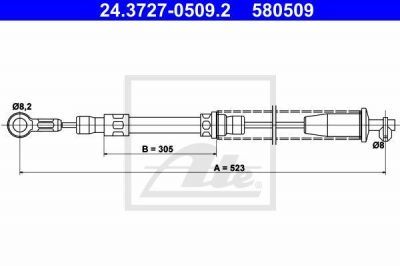 ATE 24.3727-0509.2 трос, стояночная тормозная система на FIAT UNO (146A/E)