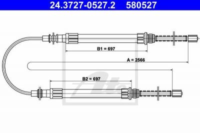 ATE 24.3727-0527.2 трос, стояночная тормозная система на FIAT DUCATO Panorama (280)