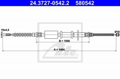 ATE 24.3727-0542.2 трос, стояночная тормозная система на FIAT MAREA Weekend (185)
