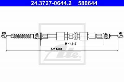 ATE 24.3727-0644.2 трос, стояночная тормозная система на FORD MONDEO I (GBP)