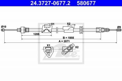 ATE 24.3727-0677.2 трос, стояночная тормозная система на FORD MONDEO IV (BA7)