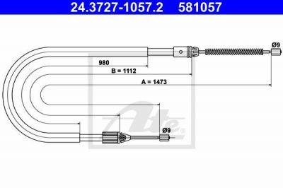 ATE 24.3727-1057.2 трос, стояночная тормозная система на RENAULT MEGANE I (BA0/1_)