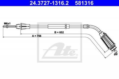 ATE 24.3727-1316.2 трос, стояночная тормозная система на VOLVO S80 II (AS)