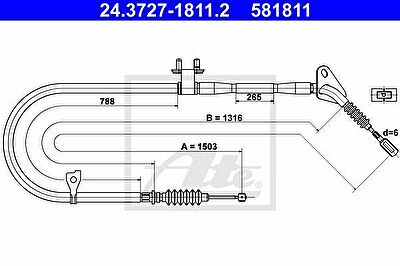 ATE 24.3727-1811.2 трос, стояночная тормозная система на MAZDA 323 C IV (BG)