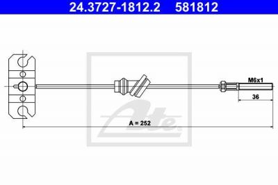 ATE 24.3727-1812.2 трос, стояночная тормозная система на MAZDA 323 F VI (BJ)