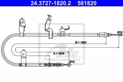 ATE 24.3727-1820.2 трос, стояночная тормозная система на MAZDA 5 (CR19)