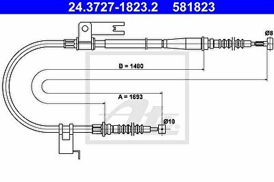 ATE 24.3727-1823.2 трос, стояночная тормозная система на MAZDA 323 F VI (BJ)