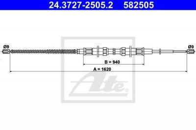 ATE 24.3727-2505.2 трос, стояночная тормозная система на SKODA OCTAVIA Combi (1U5)