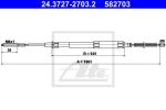 ATE 24.3727-2703.2 трос, стояночная тормозная система на SEAT IBIZA II (6K1)