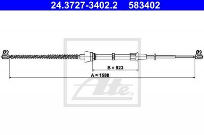 ATE 24.3727-3402.2 трос, стояночная тормозная система на SEAT IBIZA V ST (6J8, 6P8)