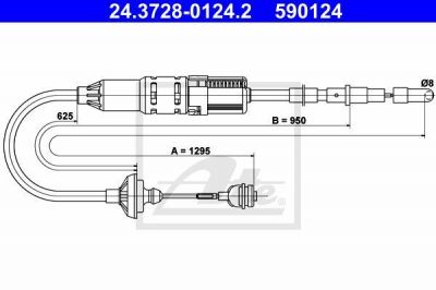 ATE 24.3728-0124.2 трос, управление сцеплением на VW PASSAT Variant (3A5, 35I)