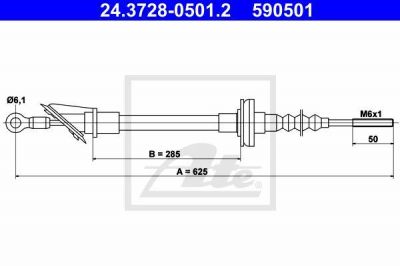 ATE 24.3728-0501.2 трос, управление сцеплением на FIAT UNO (146A/E)