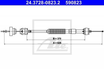 ATE 24.3728-0823.2 трос, управление сцеплением на PEUGEOT 306 Наклонная задняя часть (7A, 7C, N3, N5)