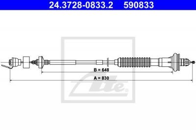 ATE 24.3728-0833.2 трос, управление сцеплением на PEUGEOT 206 SW (2E/K)