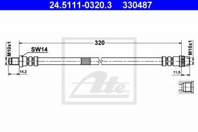 ATE 24.5111-0320.3 тормозной шланг на RENAULT 21 универсал (K48_)