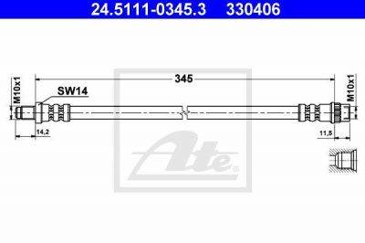 ATE 24.5111-0345.3 тормозной шланг на RENAULT 11 (B/C37_)